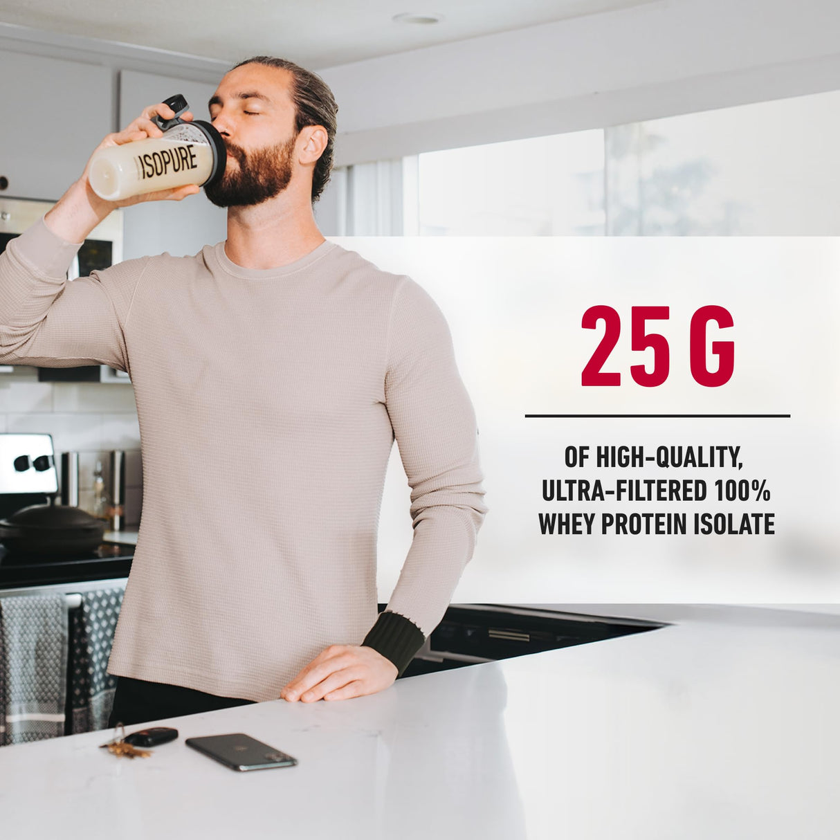 Isopure Zero Carb 100% Pure Whey Isolate Protein Powder, Lactose Free, Gluten Free, With Vitamins, Strawberries & Cream, 25g Protein Per Serving, 1 Lb, 15 Servings (Packaging May Vary)