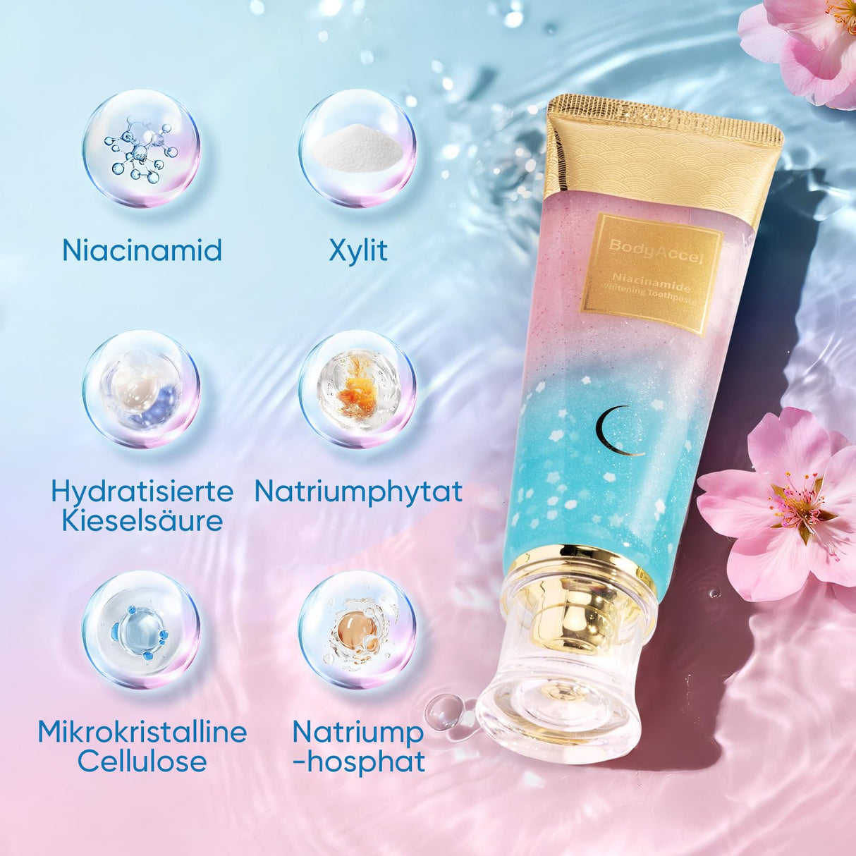 BodyAccel Niacinamide Whitening Toothpaste – Natural Whitening Toothpaste with Niacinamide, Gentle Formula for Brighter Teeth & Fresh Breath, 2-Pack (2)