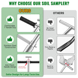 40 Inch Soil Sampler Probe, Stainless Steel Soil Core Sampling Tool with T-Handle, Heavy Duty Soil Probe for Lawn, Garden, Farm & Soil Testing