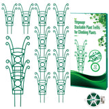12 Pack Stackable Plant Trellis for Potted Plants, Garden Trellis Supports Peas, Ivy & Flowering Vines, Plastic Climbing Plant Support (Green)