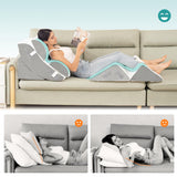 Hansleep 6PCS Orthopedic Bed Wedge Pillow for Sleeping, Adjustable Post Surgery Pillow Set for Body, Back and Leg Pain Relief, Memory Foam Support Pillows for After Surgery, White