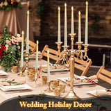 Rossesay 24 Pcs Flameless LED Taper Candles Battery Operated Candles 8.58'', 9.69'', 10.98'', 12.91'', 12.8'' Flameless Candlesticks Flickering for Halloween Christmas Church Wedding(Ivory)