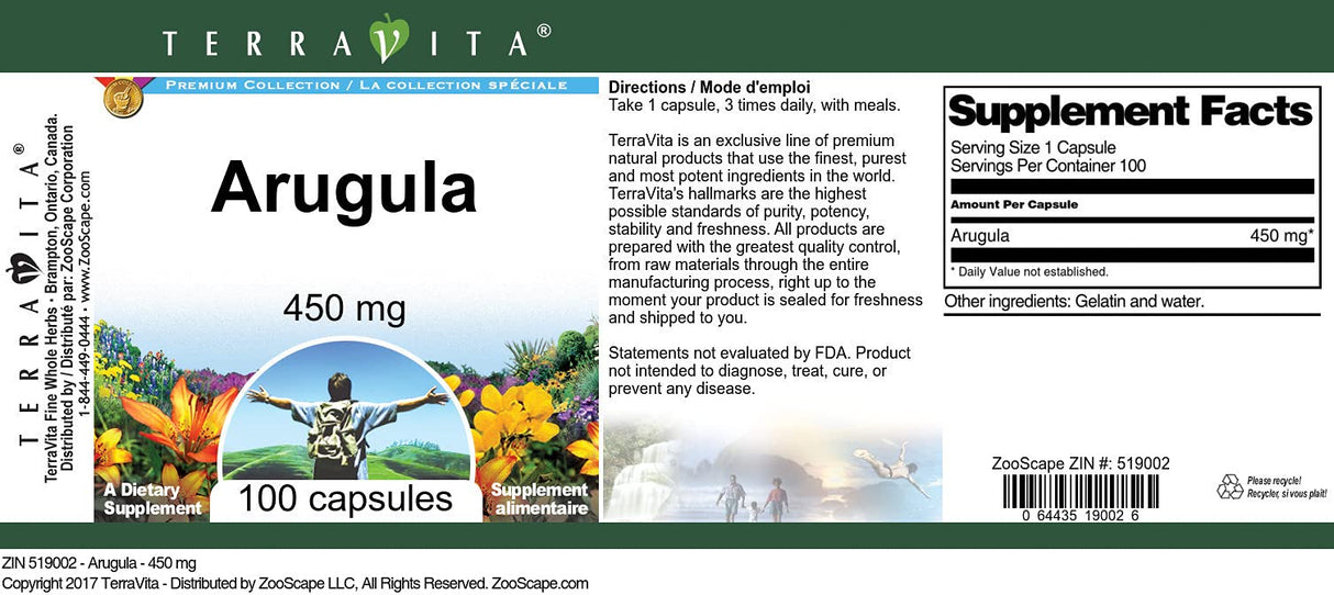 Arugula - 450 mg (100 Capsules, ZIN: 519002)