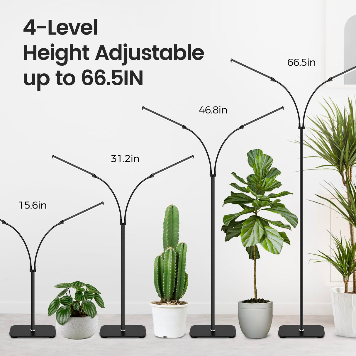 MistyJungle Plant Grow Light for Indoor,Full Spectrum Dual Heads Grow Light