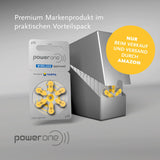 Power one Hörgerätebatterien Typ 10 gelb, Batterien 60 Stück Vorratspack, wireless approved, Größe p10 für Hörgeräte und Hörhilfen, high hearing level, quecksilberfrei, Made in Germany