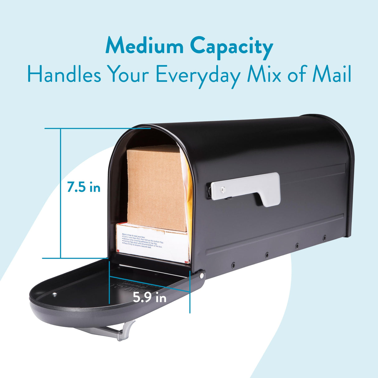 Architectural Mailboxes Chadwick Galvanized Steel Post Mount Mailbox, 8950B-10, Black, Medium Capacity