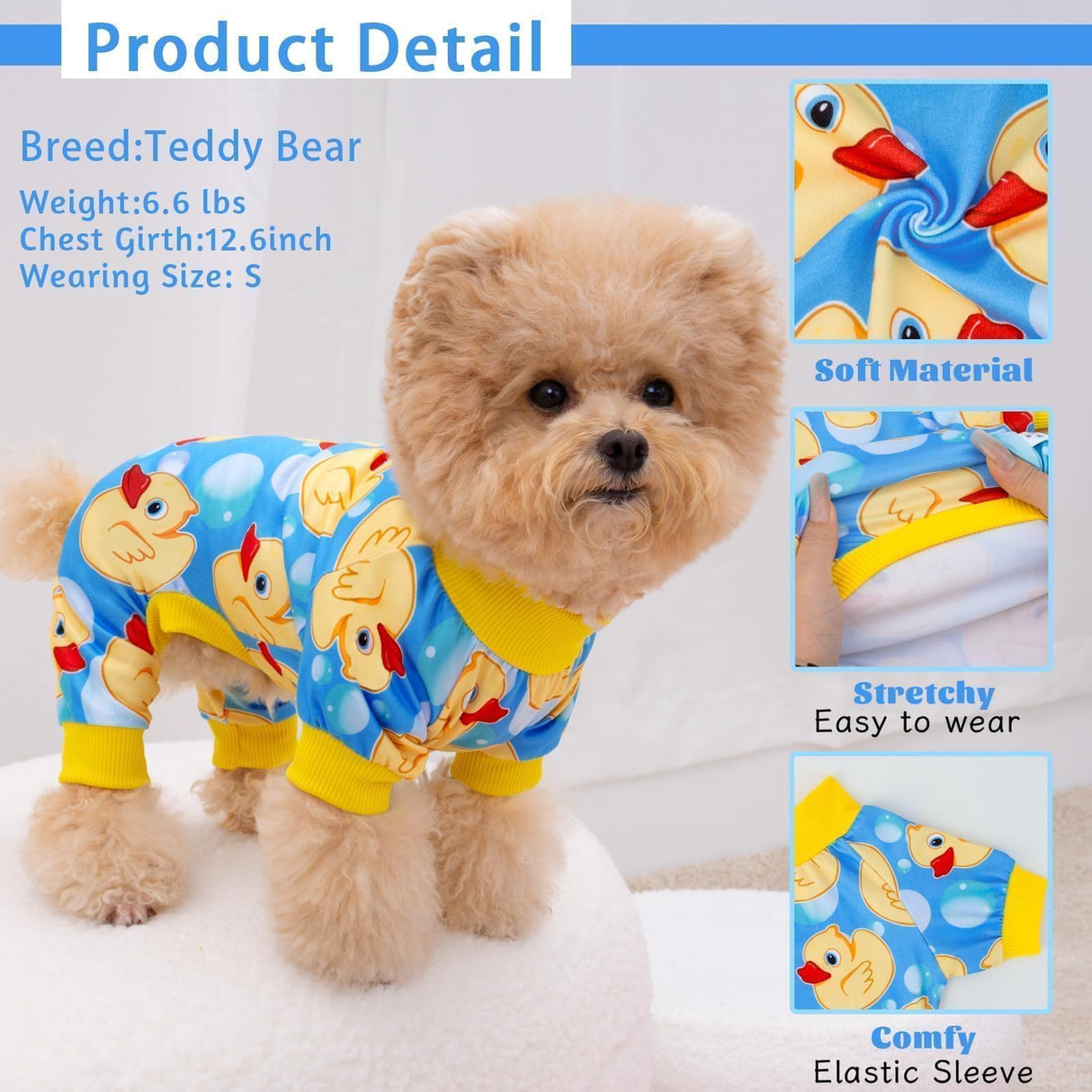 XPUDAC 4 Pieces Dog Pajamas for Small Dogs Pjs Clothes Puppy Onesies Outfits for Doggie Christmas Shirts Sleeper for Pet Cats Jammies-L
