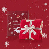 Snuggle Sac Christmas Gingerbread Man Throw Blanket Red Candy Cane Blanket 50x60 inches, Ultra Soft Reversible Cozy Throw Blanket for Couch, Sofa and Bed for Xmas