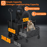 Semoprus 3 in 1 Wagons Carts Foldable,360LBS Beach Cart with Sturdy Wheels