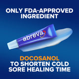 Abreva 10 Percent Docosanol Cold Sore Treatment, Treats Your Fever Blister in 2.5 Days - 0.07 oz Tube x 2