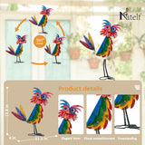 Natelf Wacky Metal Owl Yard Statue Decoration Outdoor Bird Figurine