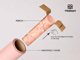 Vitalizart Pink Wrapping Paper Set 30" Pearly-Lustre With Silk Like Satin Ribbon & Gift Tags Recyclable Christmas Gift Wrapping Birthday Baby Shower Wedding Handmade Crafts 197"(16.4 Ft)