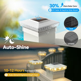 KEILAIMO Solar Post Cap Lights, 12-Pack Upgraded Outdoor Deck Fence Post Solar Lights for 4x4 5x5 Wood/Vinyl Posts, IP65 Waterproof, 10-12 Hours Warm/Cool White Glow for Garden/Patio/Porch - White
