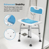 Shower Chair for Inside Shower - 500 lbs Heavy Duty Bath Bench Seat | FSA/HSA Eligible | Adjustable Height | Tool-Free Assembly Bathtub Stool for Elderly, Seniors and Disabled