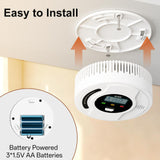 3-In-1 Smoke and Carbon Monoxide Detector Temper Sensor Combo Battery Powered,Smoke Detector, Carbon Monoxide Detectors, CO & Smoke Alarm, Digital Display,Carbon Monoxide Gas Detector for Home,Kitchen