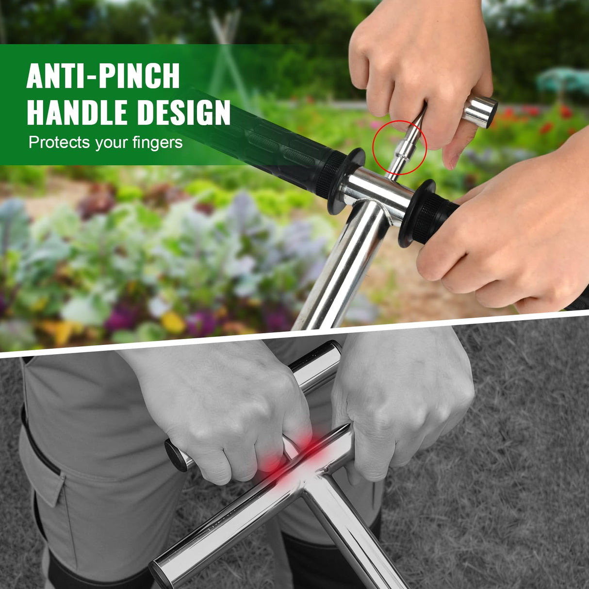 40 Inch Soil Sampler Probe, Stainless Steel Soil Core Sampling Tool with T-Handle, Heavy Duty Soil Probe for Lawn, Garden, Farm & Soil Testing