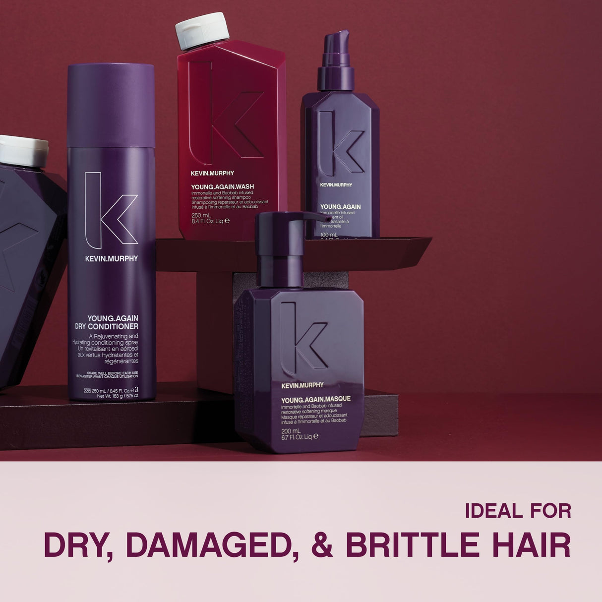 KEVIN.MURPHY YOUNG.AGAIN.WASH - Moisturising Shampoo - For Dry, Damaged & Brittle Hair - Hair Repair & Hydration - Amino Acids & Lotus Flower Extract - Sulphate & Paraben Free - 1 L / 33.8 fl oz