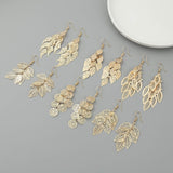 Starain 12 Pairs Gold Hoop Earrings for Women Long Layered Leaf Earrings Vintage Statement Dangle Drop Earring Set