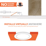 HALO HLB 6 inch LED Recessed Lighting Canless Dimmable Wet Location Selectable Lumens and Selectable Color 27/30/35/40/5000K 4-Pack Indoor Outdoor Soffit Ceiling Lights HLB6LSFS5-4PK