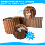 MTART Metal Garden Edging for Landscaping, Sturdy Corrugated Edging Border for DIY Flower Bed, Lawn and Landscape Edging (Rusty, 12"×20Ft)