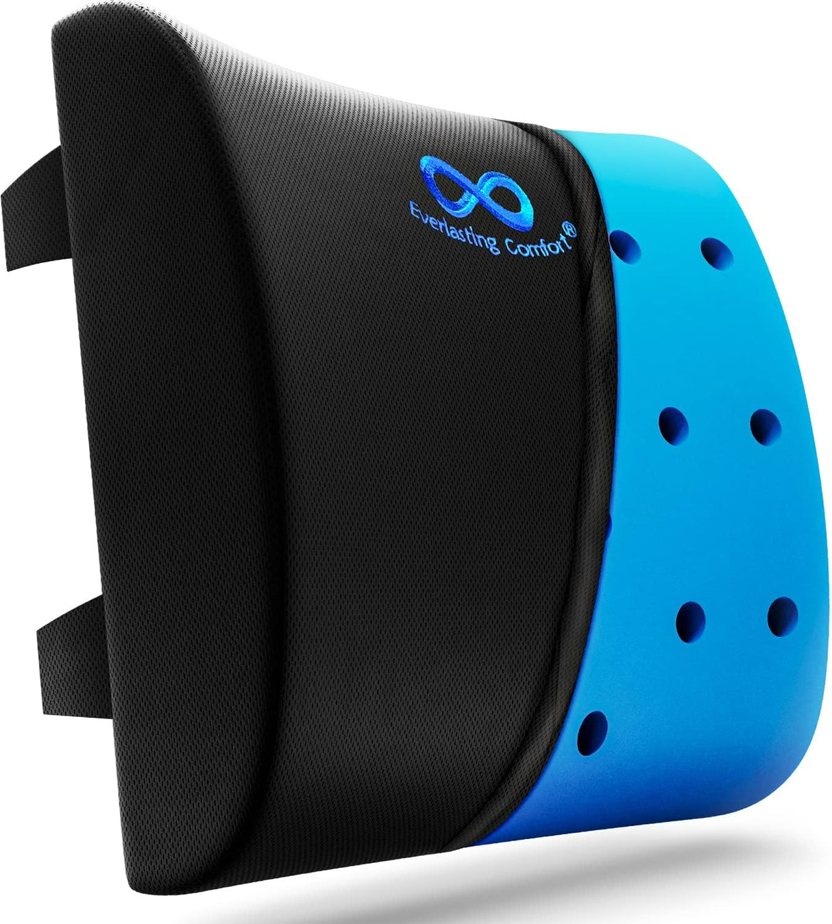 Everlasting Comfort Lumbar Support Pillow for Office Chair - Gel Infused Back Cushion for Chair, Car, Couch - Lumbar Pillow Promotes Better Posture, Back Pain Relief - Ideal for Gaming and Desk Chairs