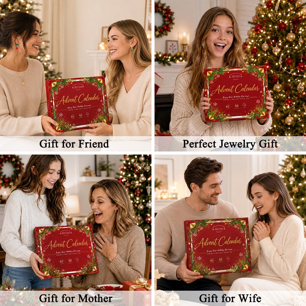 Christmas Earrings Jewelry Advent Calendar for Women 2026 Gifts Accessories