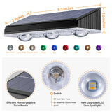 BONLION Solar Fence Lights Outdoor 10 Pack, Upgraded Brightness 3X LED Lens Fence Lights Solar Powered, 9 Fixed Colors & RGB Lights,IP65 Waterproof Solar Lights for Outside Backyard/Railing/Step/Patio