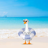 Vzuito Hawaiian Porch Goose Outfits Summer Bikini Goose Costume Fits 23" Goose Statue with Hat Sunglasses & Swimming Ring for Lawn Yard Decor