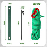 Suzile 48 Pcs Tree Staking Kit for Young Trees, Steel Stakes, Straps, Ropes