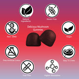 Sky Nutrition Mushroom Gummies, 12 in 1 Mushroom Blend with Lions Mane, Turkey Tail, Organic Reishi, Cordyceps, Immune Support & Energy Boost, Mushroom Supplement for Adults, Non-GMO, 60 Gummies