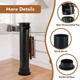 CURTA Espresso Coffee Knock Box with Garbage Bags(30Pcs), Commercial Knock Box for Coffee Grounds, Coffee Shop Kitchen Bar, Black, Extra Large Collection Dump Bin