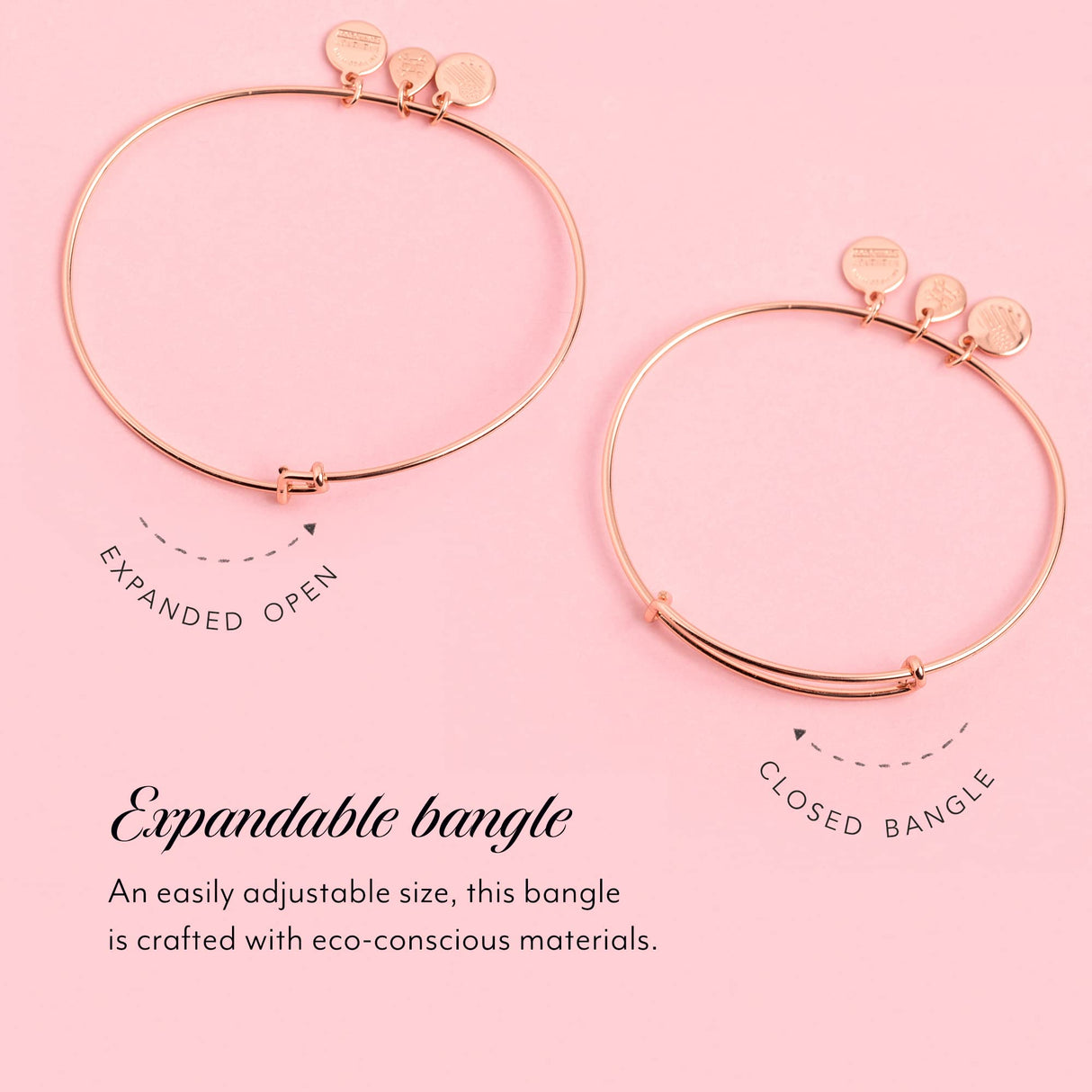 Alex and Ani Bridal Expandable Bangle for Women, Mother of the Bride Charm, Shiny Gold Finish, 2 to 3.5 in