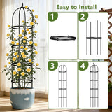 Obelisk Trellis for Garden Plants Climbing: 6ft Rustproof Metal Pipe with Plastic Coated - Potted Plant Climber Support for Outdoor Indoor Grape Vines Vegetable Fruits Flowers (2PC)