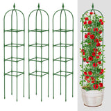 MYMULIKE 2 Pack Garden Obelisk Trellis for Climbing Plants Outdoor & Indoor - 6Ft Rustproof Garden Trellis Plant Support Cage for Vines, Flowers, Vegetables, Roses | Heavy-Duty, Adjustable