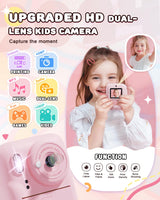 JOYJAM Kids Camera Instant Print, Upgrade Dual-Lens Selfie Digital Camera for Kids, HD 1080P, Christmas Birthday Gifts Toys for Girls Age 3-12, Toddler Portable Toy with SD Card 3 Rolls Print Paper