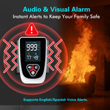 5-in-1 Plug in Gas & Smoke & Carbon Monoxide Detector, Combination CO Alarm with Temperature(°F) & Humidity HD Screen Supports English/Spanish Ideal for Home, RVs, Apartment (1 Pack)