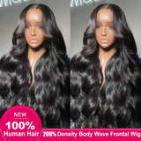 Erqq 30 inch Human Hair Wig 13x6 Body Wave Lace Front Wigs Human Hair 200 Density HD Lace Frontal Glueless Wigs Pre Plucked with Baby Hair Brazilian Virgin Hair Natural Color