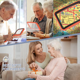 Magnifying Glass for Reading, Rechargeable 5X Large Page Magnifier with Light, Folding Handheld Dimmable Rectangle Lighted Magnifier for Reading Book Small Print for Seniors Low Vision, Orange-Black