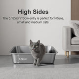 Idymere Stainless Steel High Sided Cat Litter Box