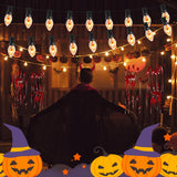 C7 Halloween Flicker Flame String Lights, 25Ft C7 Outdoor Christmas Decorations String Lights with C7 Clear Flicker Flame Bulbs, Hanging Patio Lights for Christmas Halloween Party Garden Porch-Black