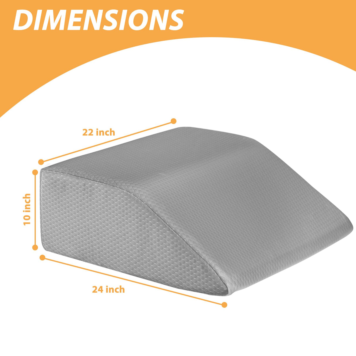 Bedluxe Leg Elevation Pillows, Leg Pillows for Sleeping, Cooling Gel Memory Foam Top, Wedge Pillow for Legs, Leg Wedges for Circulation, Swelling, After Surgery - Removable Cover (10 Inch, Grey)