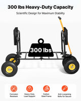 VEVOR Beach Fishing Cart, 300 lbs Load Capacity, Foldable Fishing Cart with Heavy-Duty Carbon Steel Frame, 11-Inch All-Terrain Tires, 8 Rod Holders, Strap, Easy to Clean, for Outdoor Camping Picnic