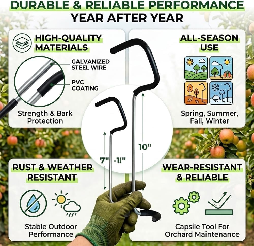 IXIGER 20 PCS Tree Limb Spreader Set – Fruit Tree Branch Puller, Heavy-Duty Limb Spreaders for Fruit Trees with Branch Support Function (7 Inch & 10 Inch)