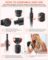 5 in 1 Curling Wand Set: Ohuhu Curling Iron Wand 5Pcs 0.35 to 1.25 Inch Interchangeable Ceramic Barrel Heat Protective Glove 2 Clips Dual Voltage Hair Curler for Girl Women Mother Christmas Gift Black