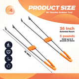 LOYIM 4 Pack 36" Reacher Grabber Tool Lightweight Litter Pick up Sticks Aluminum Rustproof Trash Grabber Garbage Picker Grabber Garden Leaf Cleaning Trash Tong Reaching Assist Tool for Elderly