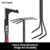 FLORA GUARD 6-Piece Garden Tool Set, Heavy Duty Gardening Hand Tools with Trowel, Rakes, Cultivator, Hoe & Crack Weeder, High Carbon Steel Yard Tools for Weeding, Planting, Digging, Gardening Gifts