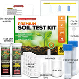 Premium Soil Test Kit: 40 Complete Tests for Lawns, Gardens, and Vegetables. Tests for Ammonia Nitrogen, pH, Phosphorus, and Potassium.