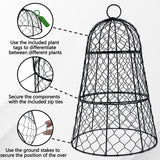 6 Pack 11.4" D x 17.7" H Garden Cloches for Plants,Rustproof Chicken Wire Cloches Flip-Top Design,Upgraded Triple Combination,Plant Protectors from Animals,Ideal for Outdoor Plant Protection