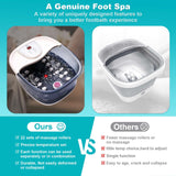 ECARBME Foot Spa Bath Massager with Heat [2025 Upgraded], Vibration, Temperature Control, Jets, Bubbles, Epsom Salt, Feet Massager with 22 Massage Rollers, Foot Bath for Relaxation, Large, Grey
