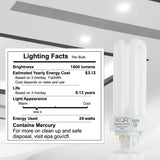 KOR (Pack of 4 26 Watt Triple Tube - GX24Q-3 (4 Pin) Base -3500K White - CFL Light Bulb - Philips 268243 PL-T 26W/35/4P/ALTO - GE 97616 F26TBX/835/A/ECO
